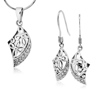 Srebrny komplet biżuterii z cyrkoniami 361446