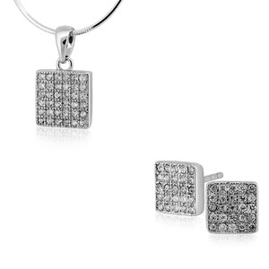 Srebrny komplet biżuterii z cyrkoniami 363471