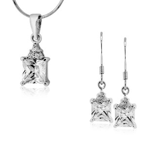 Srebrny komplet biżuterii z cyrkoniami 361279