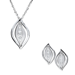 Srebrny komplet biżuterii z cyrkoniami 362351