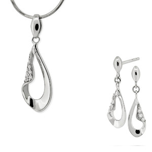 Srebrny komplet biżuterii z cyrkoniami 362948