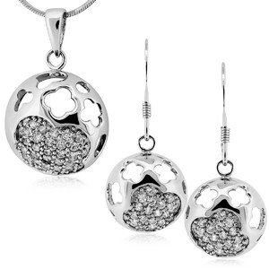 Srebrny komplet biżuterii z cyrkoniami 361408