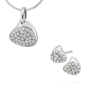 Srebrny komplet biżuterii z cyrkoniami 363136