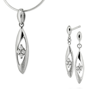 Srebrny komplet biżuterii z cyrkoniami 363204