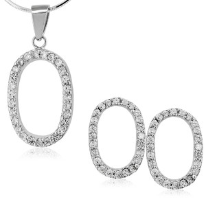 Srebrny komplet biżuterii z cyrkoniami 363211