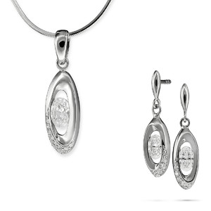Srebrny komplet biżuterii z cyrkoniami 363327
