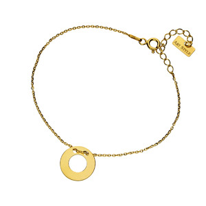 Srebrna pozłacana bransoleta koło puste 229463