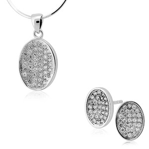 Srebrny komplet biżuterii z cyrkoniami 363488