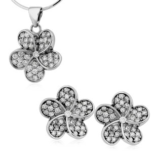 Srebrny komplet biżuterii z cyrkoniami 361545