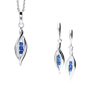 Srebrny komplet biżuterii z cyrkoniami 362252