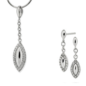 Srebrny komplet biżuterii z cyrkoniami 362917