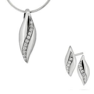 Srebrny komplet biżuterii z cyrkoniami 362931