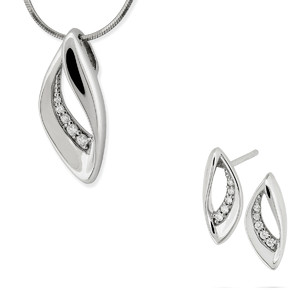 Srebrny komplet biżuterii z cyrkoniami 363013