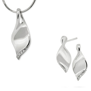 Srebrny komplet biżuterii z cyrkoniami 363198