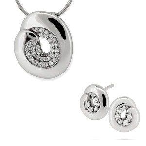 Srebrny komplet biżuterii z cyrkoniami 362924