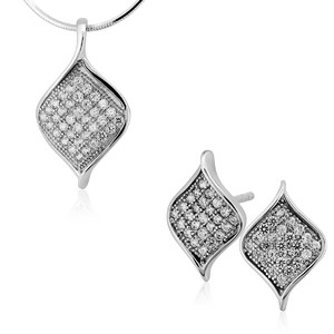 Srebrny komplet biżuterii z cyrkoniami 361248