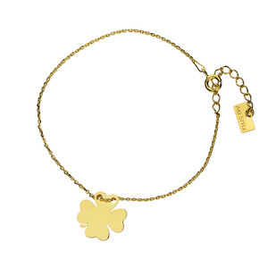 Srebrna pozłacana bransoleta koniczynka 229470