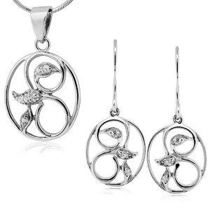 Srebrny komplet biżuterii z cyrkoniami 361491