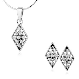 Srebrny komplet biżuterii z cyrkoniami 361477