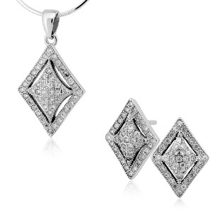 Srebrny komplet biżuterii z cyrkoniami 363495
